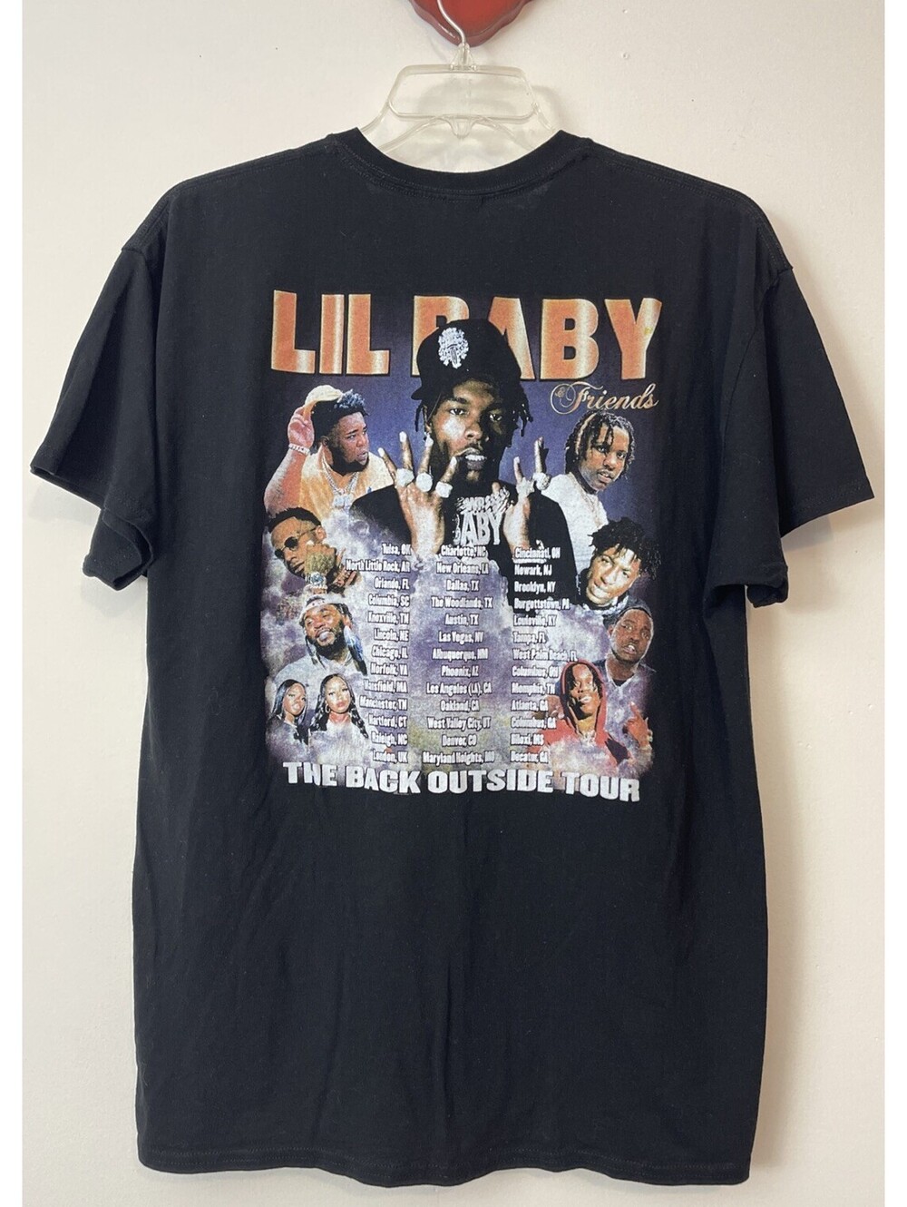LIL BABY & LIL DURK The Back Outside Tour Mens XL Black Short-Sleeve Shirt! M149